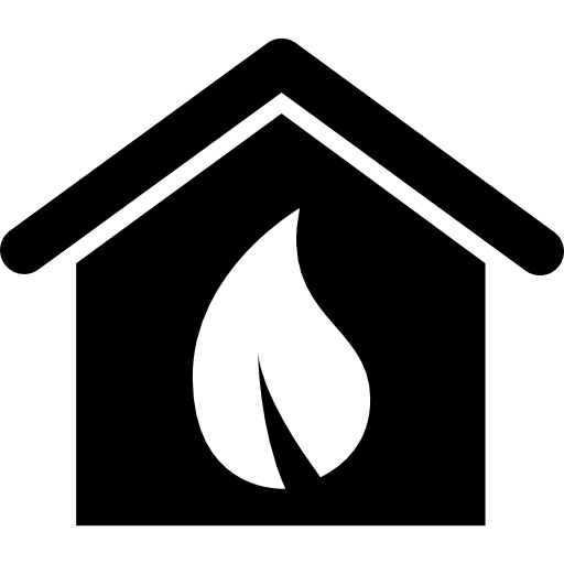 Ecologic house building with leaf symbol
